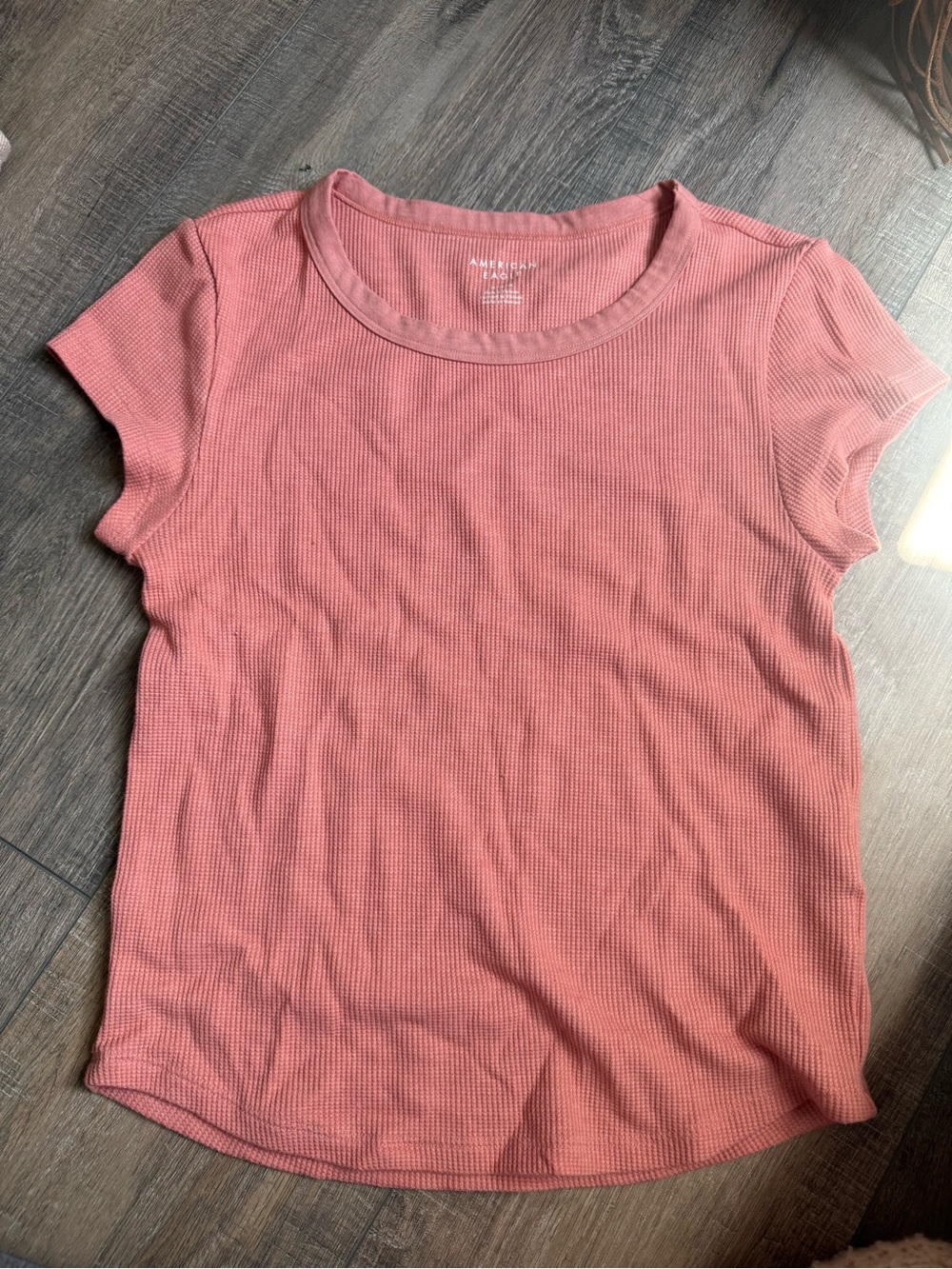 American Eagle Outfitters Ribbed Short Sleeve Tee - Dusty Rose